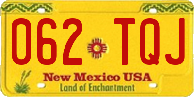 NM license plate 062TQJ