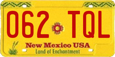 NM license plate 062TQL