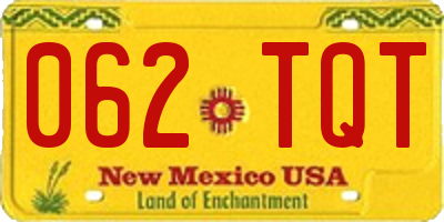 NM license plate 062TQT