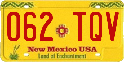NM license plate 062TQV