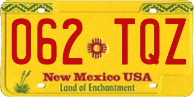 NM license plate 062TQZ