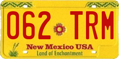 NM license plate 062TRM