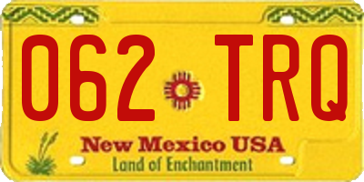NM license plate 062TRQ
