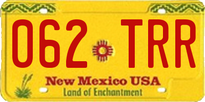 NM license plate 062TRR