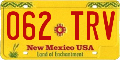 NM license plate 062TRV