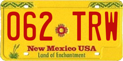 NM license plate 062TRW