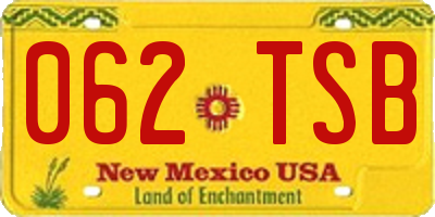 NM license plate 062TSB