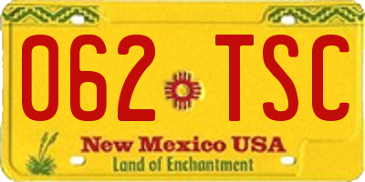 NM license plate 062TSC