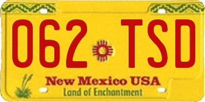 NM license plate 062TSD