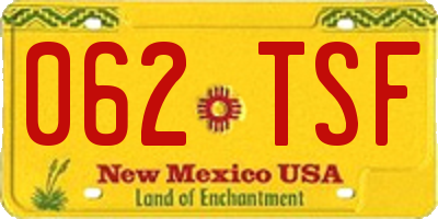 NM license plate 062TSF