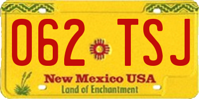 NM license plate 062TSJ