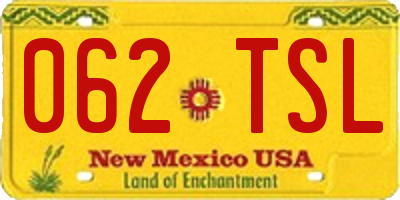 NM license plate 062TSL