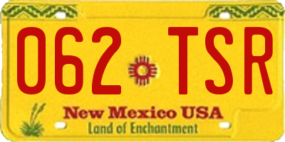 NM license plate 062TSR