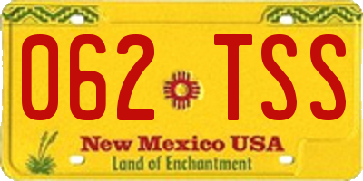 NM license plate 062TSS