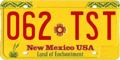 NM license plate 062TST