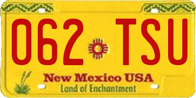 NM license plate 062TSU
