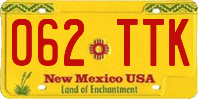 NM license plate 062TTK