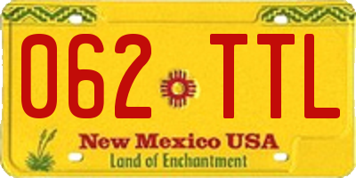 NM license plate 062TTL