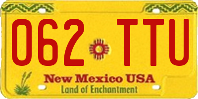 NM license plate 062TTU