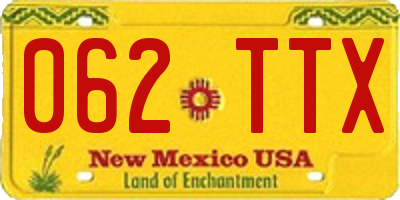 NM license plate 062TTX