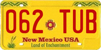 NM license plate 062TUB