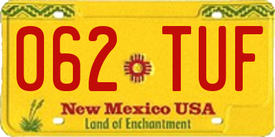NM license plate 062TUF