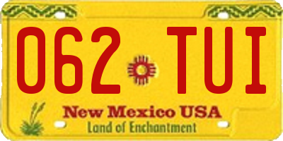 NM license plate 062TUI