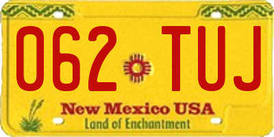 NM license plate 062TUJ