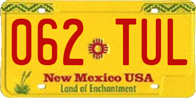 NM license plate 062TUL