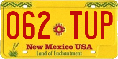 NM license plate 062TUP