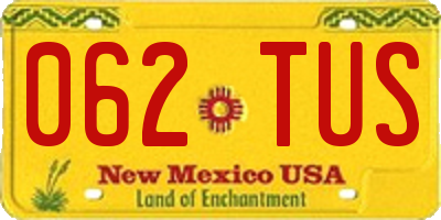 NM license plate 062TUS
