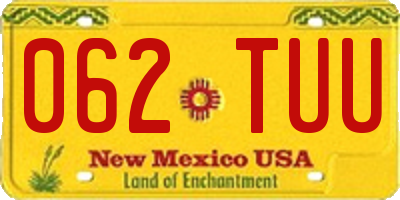 NM license plate 062TUU