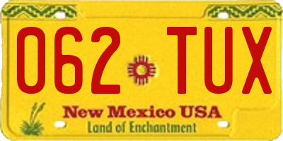 NM license plate 062TUX