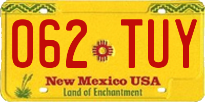 NM license plate 062TUY