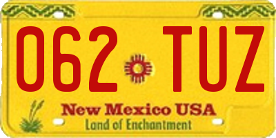 NM license plate 062TUZ