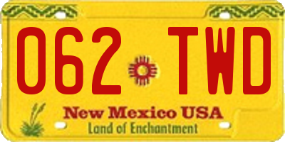 NM license plate 062TWD