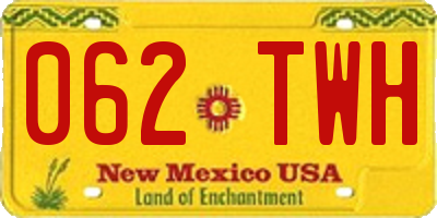 NM license plate 062TWH