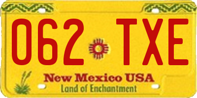 NM license plate 062TXE