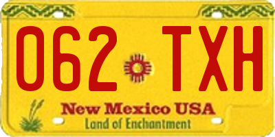 NM license plate 062TXH
