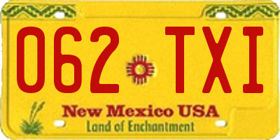 NM license plate 062TXI