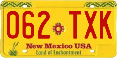 NM license plate 062TXK