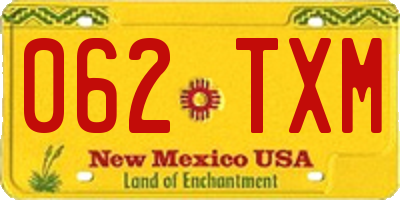 NM license plate 062TXM