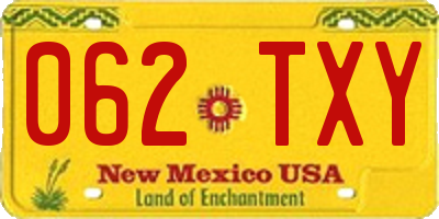 NM license plate 062TXY