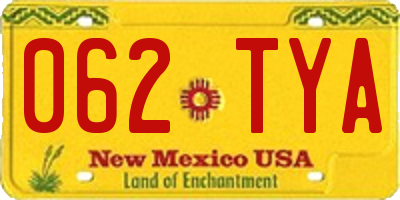 NM license plate 062TYA