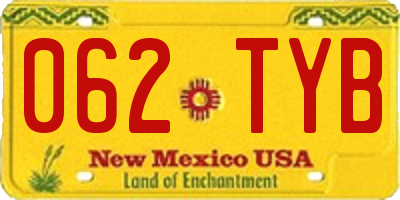 NM license plate 062TYB