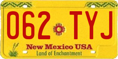 NM license plate 062TYJ