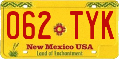 NM license plate 062TYK