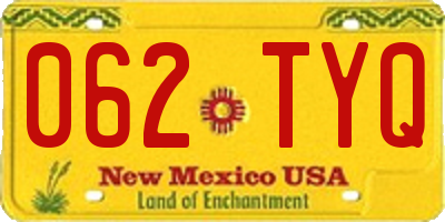 NM license plate 062TYQ