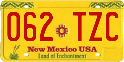NM license plate 062TZC
