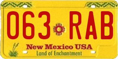 NM license plate 063RAB